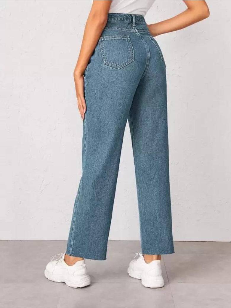 Stonewash Supreme Wide Leg Denim - Glossia Fashion