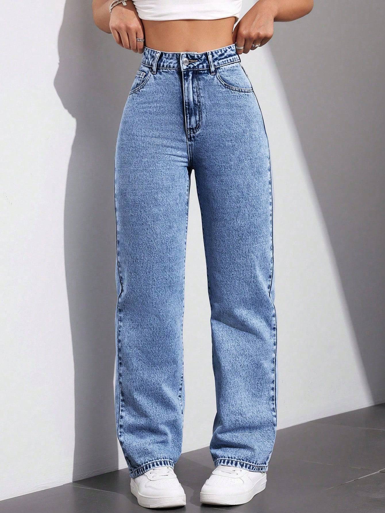 True Blue Stonewash Jeans - Glossia Fashion