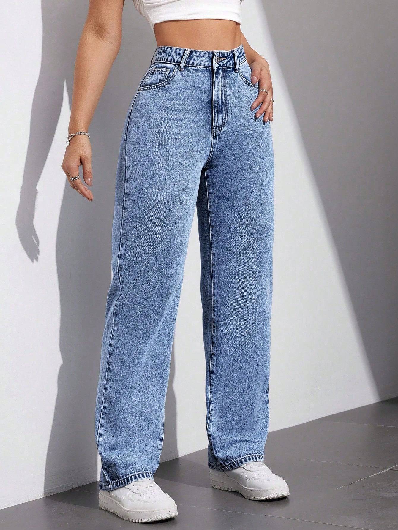 True Blue Stonewash Jeans - Glossia Fashion