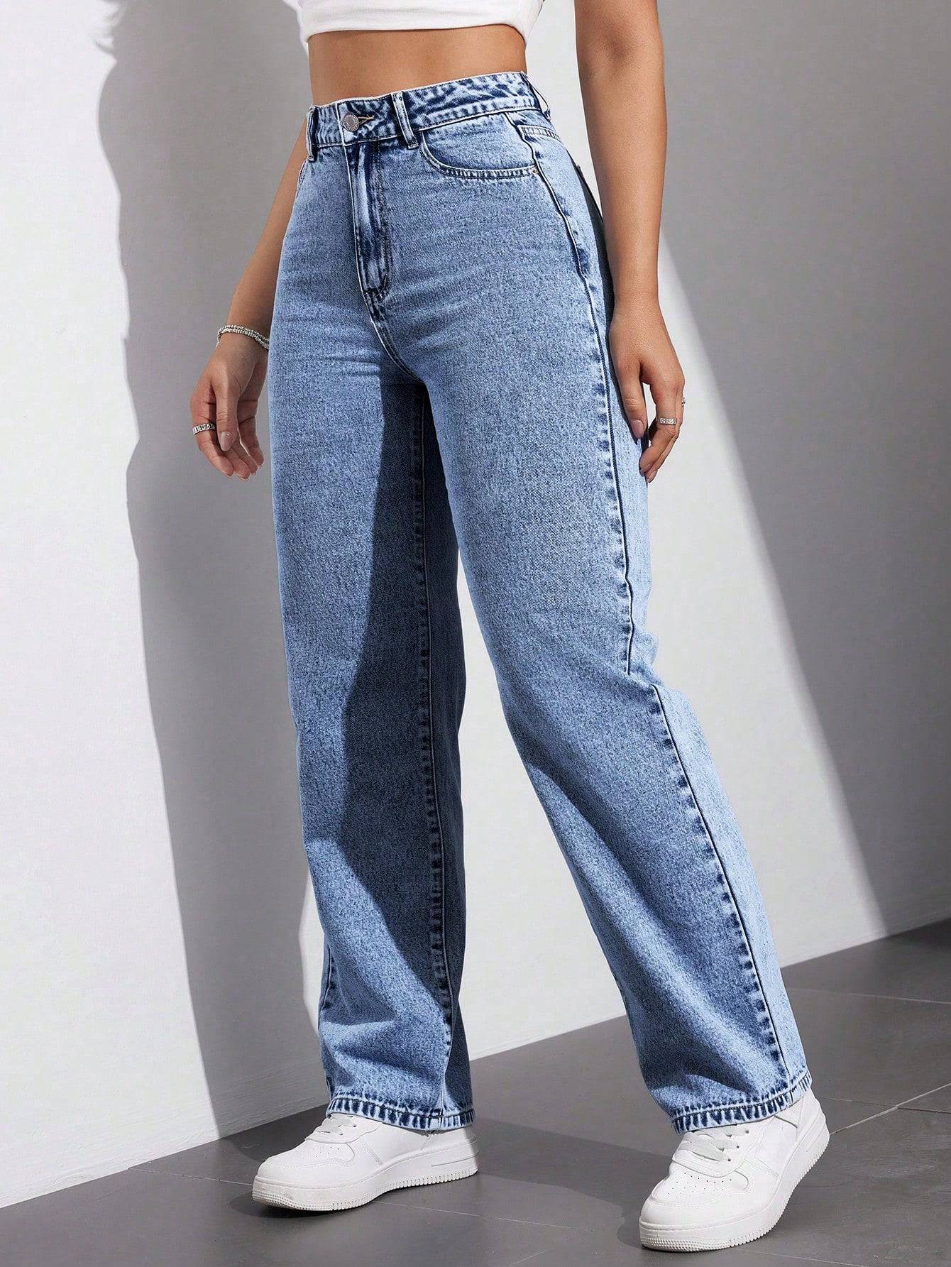 True Blue Stonewash Jeans - Glossia Fashion