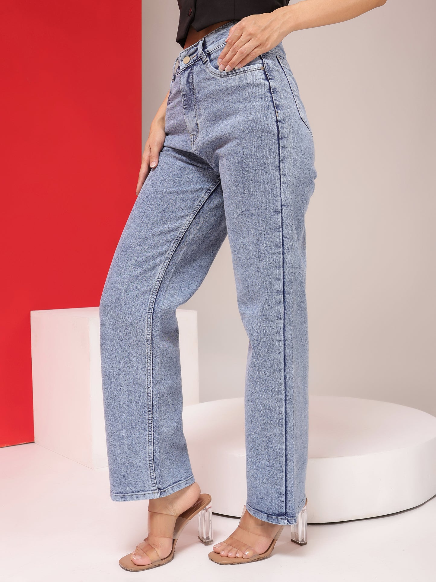 Stretchy Stride Stonewash Boyfriend Jeans