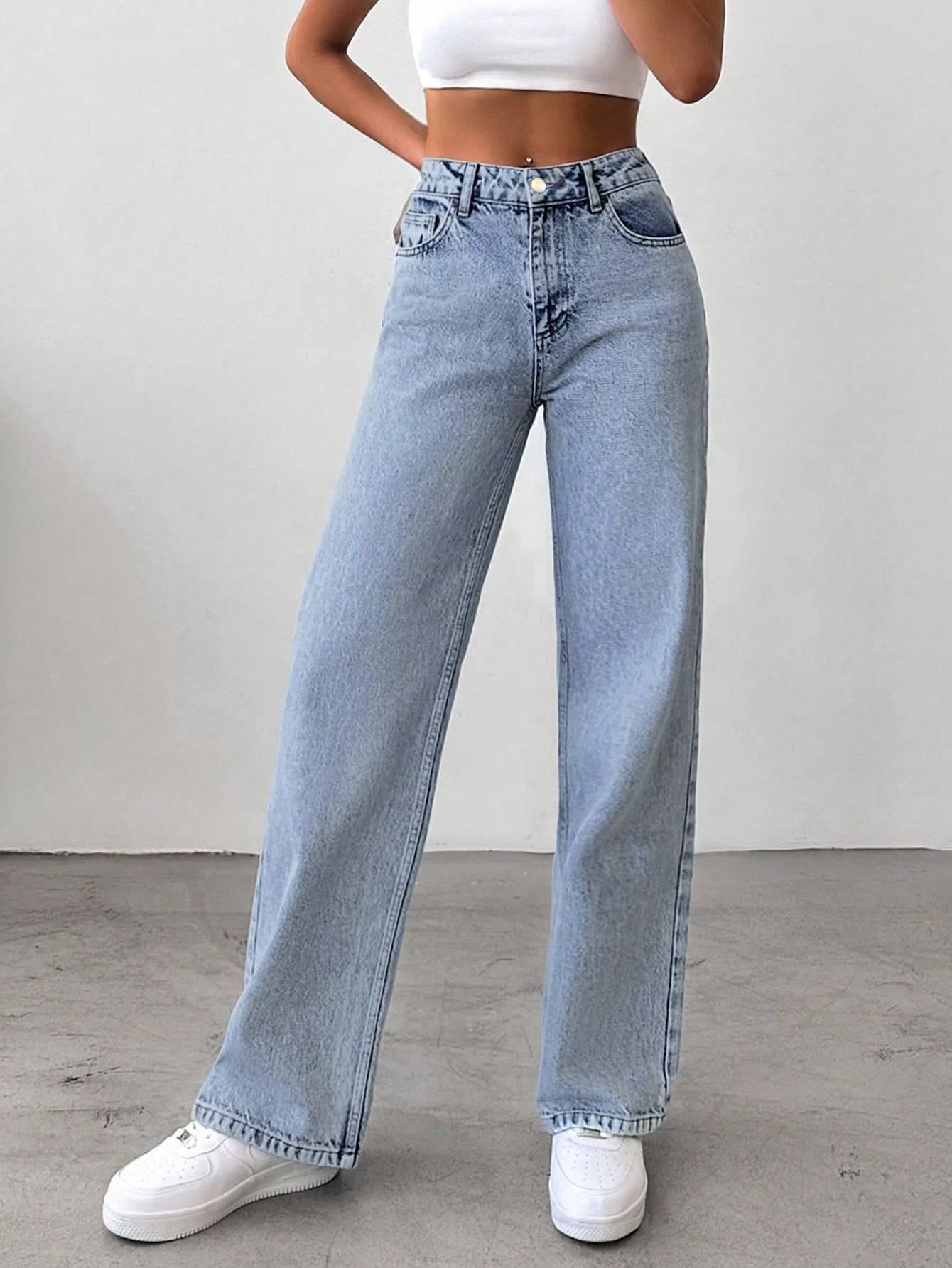 Weekend Vibes Stonewash Jeans - Glossia Fashion