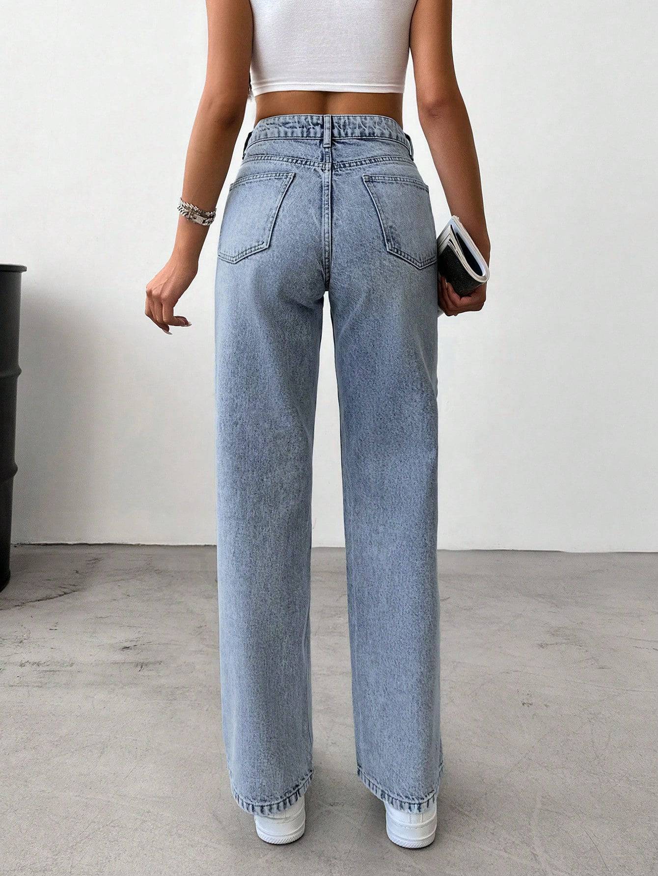 Weekend Vibes Stonewash Jeans - Glossia Fashion