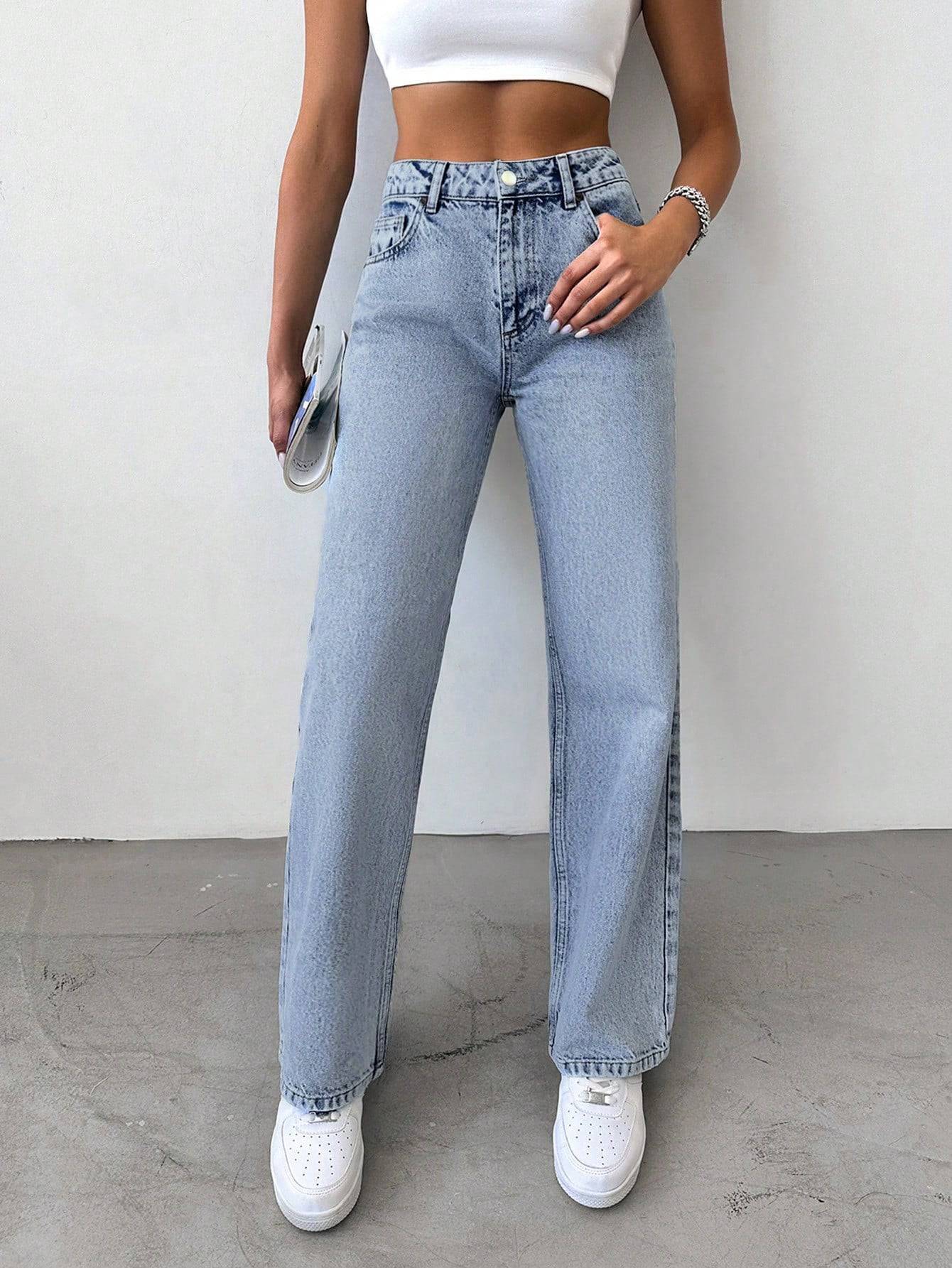 Weekend Vibes Stonewash Jeans - Glossia Fashion