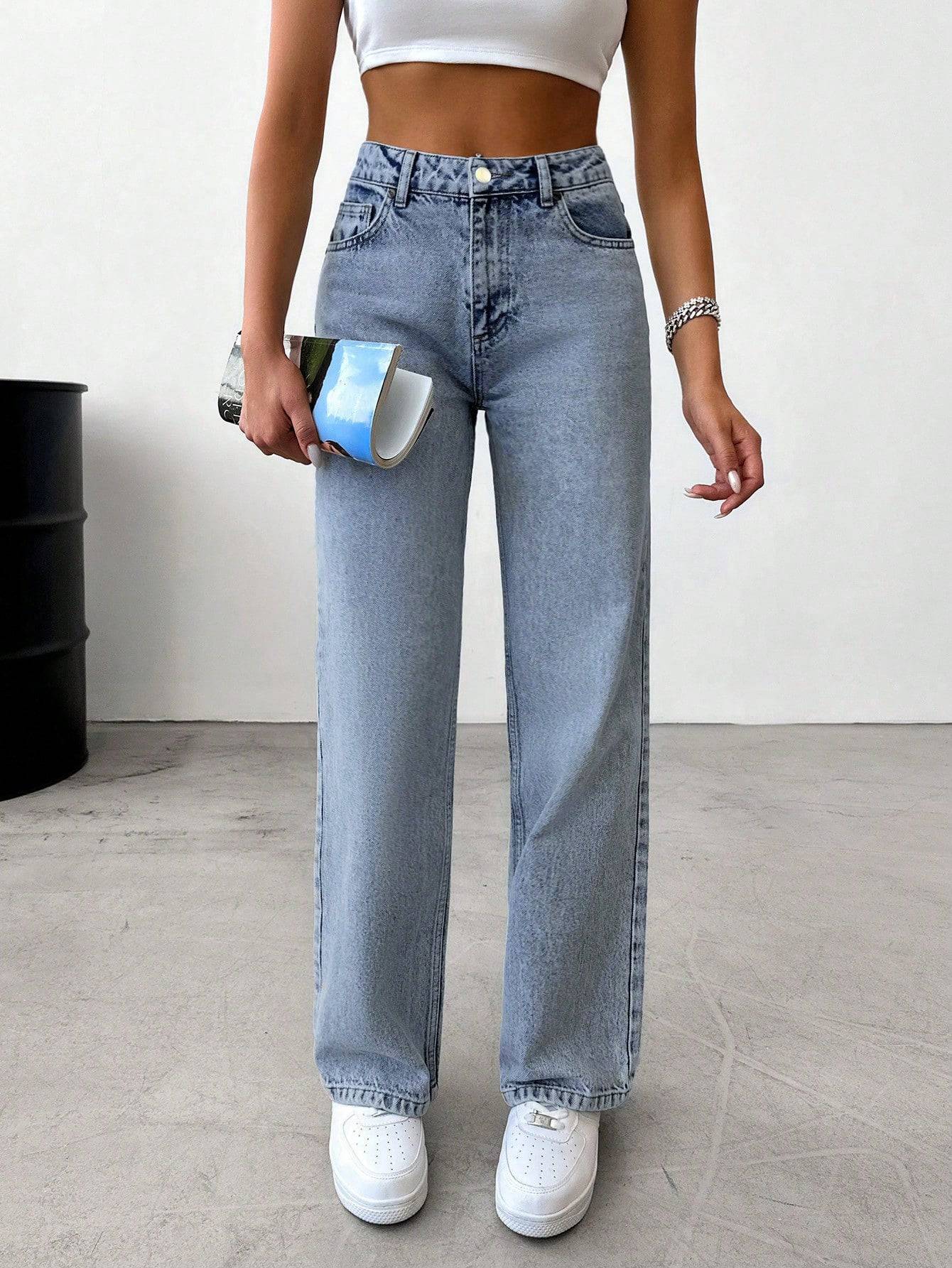 Weekend Vibes Stonewash Jeans - Glossia Fashion