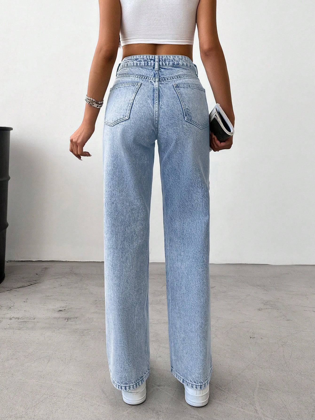 Trendsetter Stretch Straight Jeans - Glossia Fashion