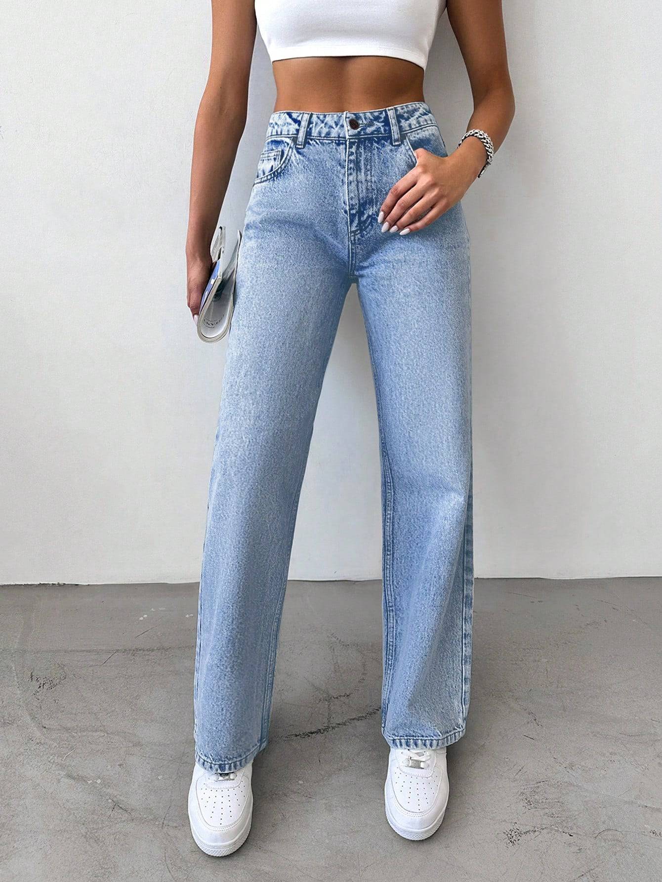 Trendsetter Stretch Straight Jeans - Glossia Fashion