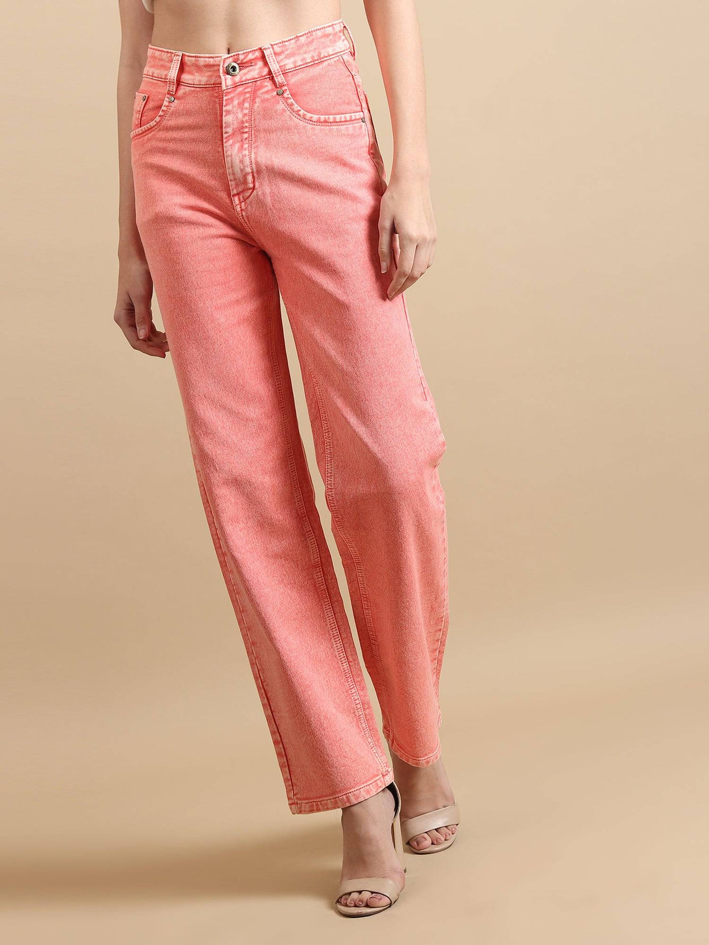 Pastel Dream High-Rise Straight Fit Jeans - Glossia Fashion