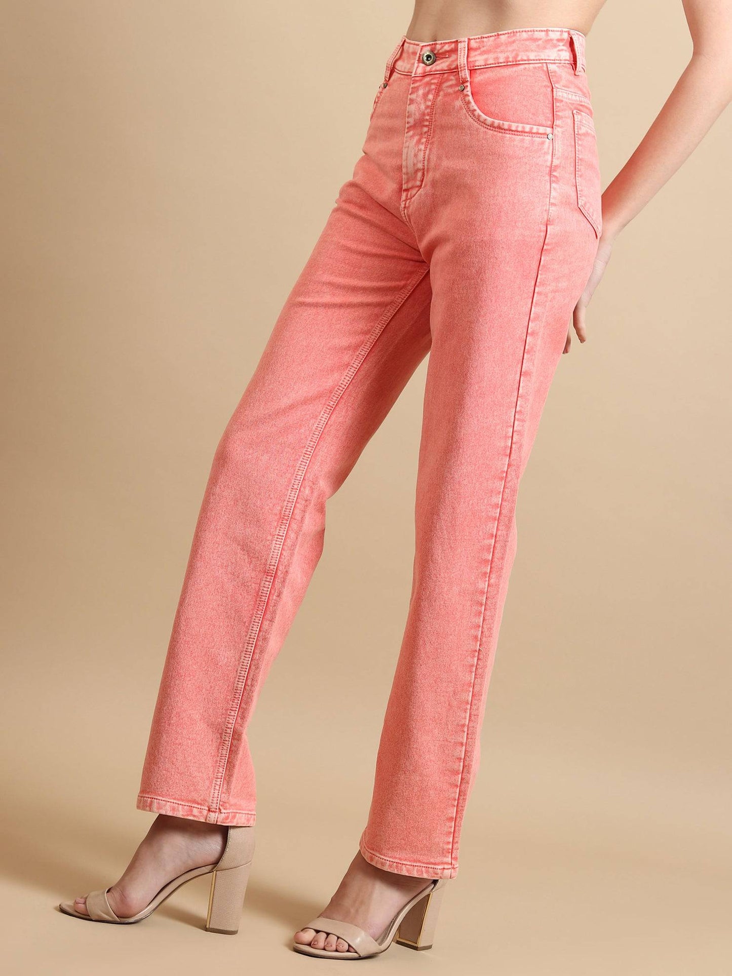 Pastel Dream High-Rise Straight Fit Jeans - Glossia Fashion