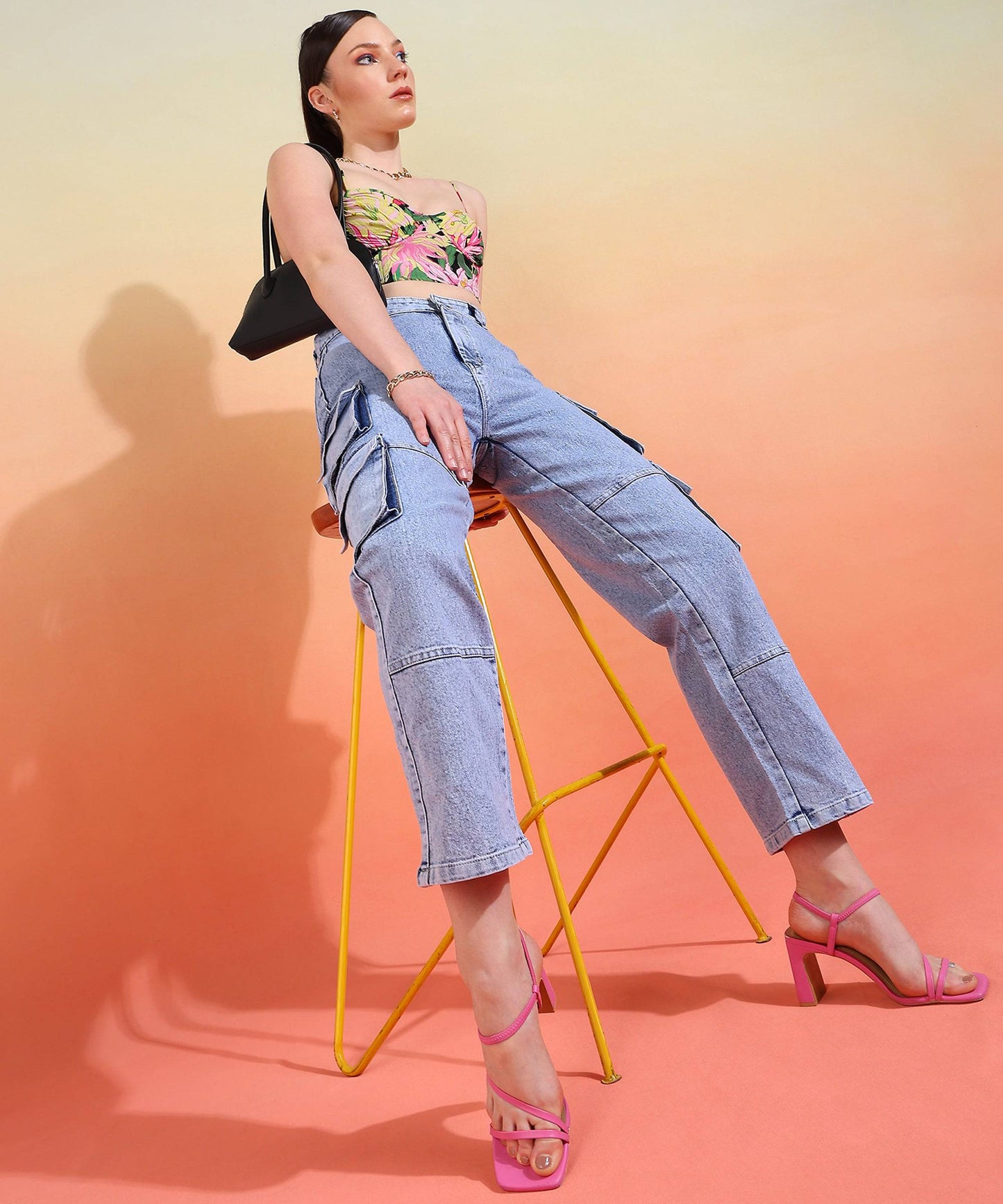 Cityscape Chic Cargo Jeans - Glossia Fashion