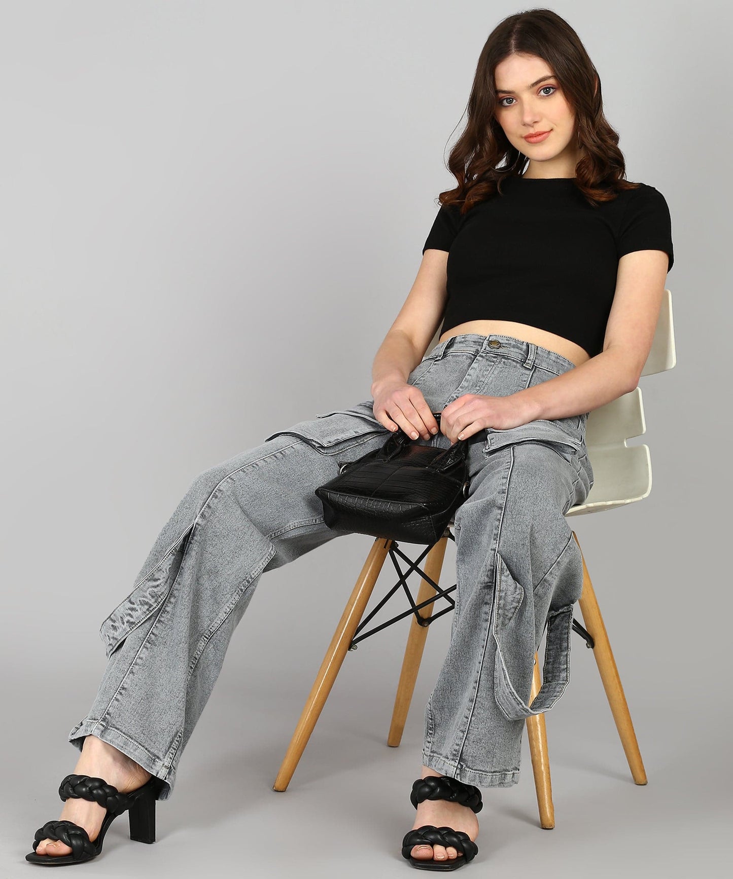 high rise wide leg straight fit loose jeans for women