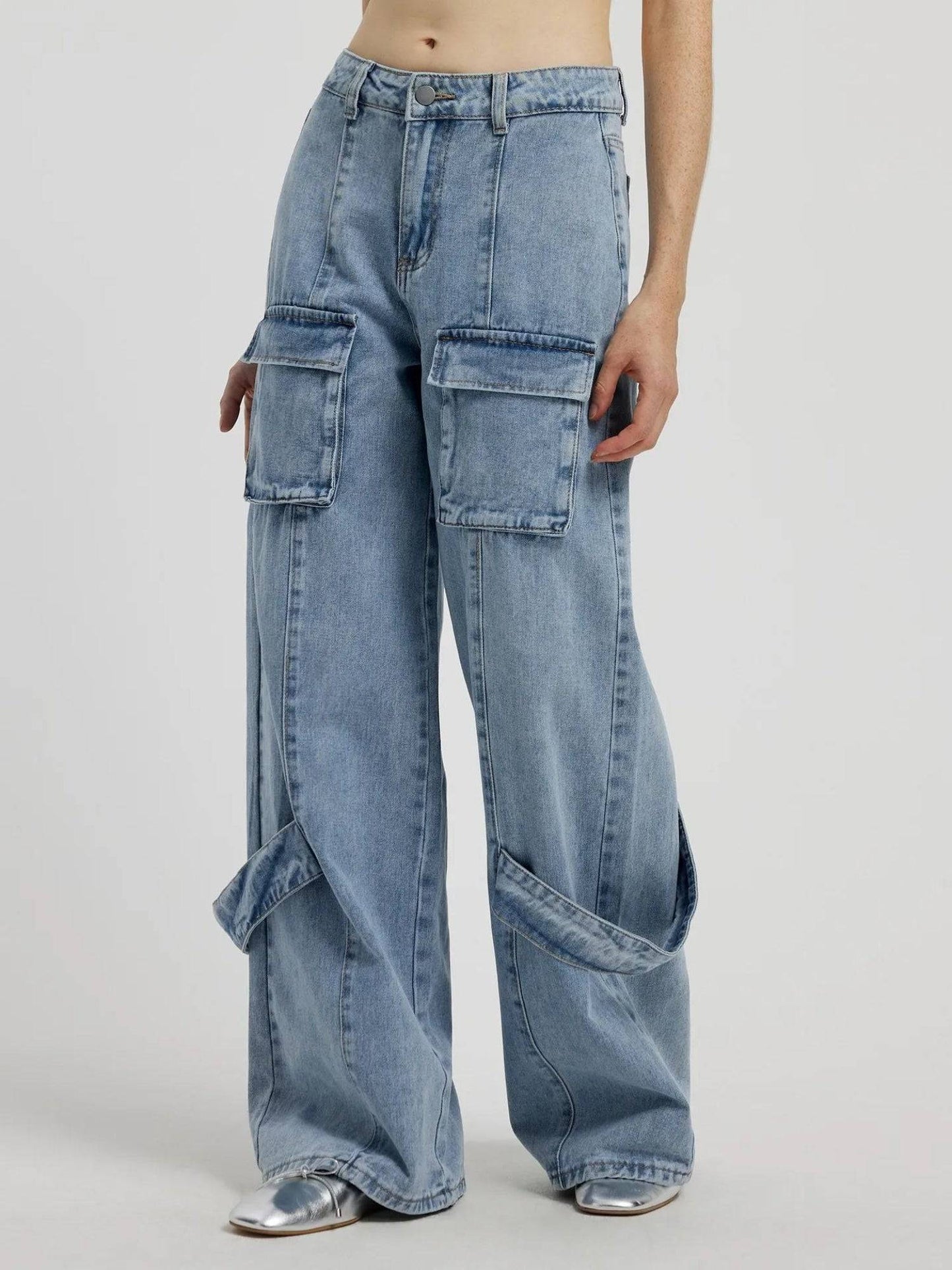 City Roamer Chic Cargo Jeans - Glossia Fashion