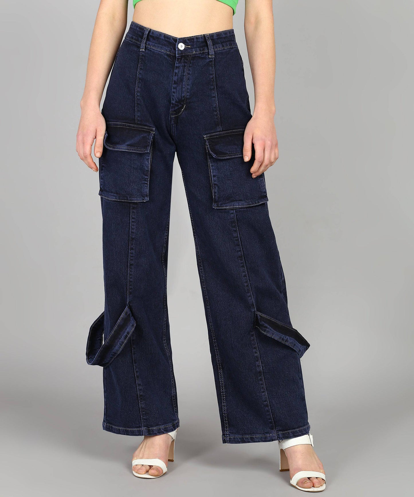 City Roamer Chic Cargo Jeans - Glossia Fashion