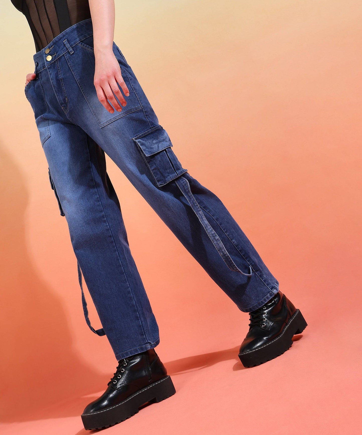 Wanderer's Way Cargo Denim - Glossia Fashion