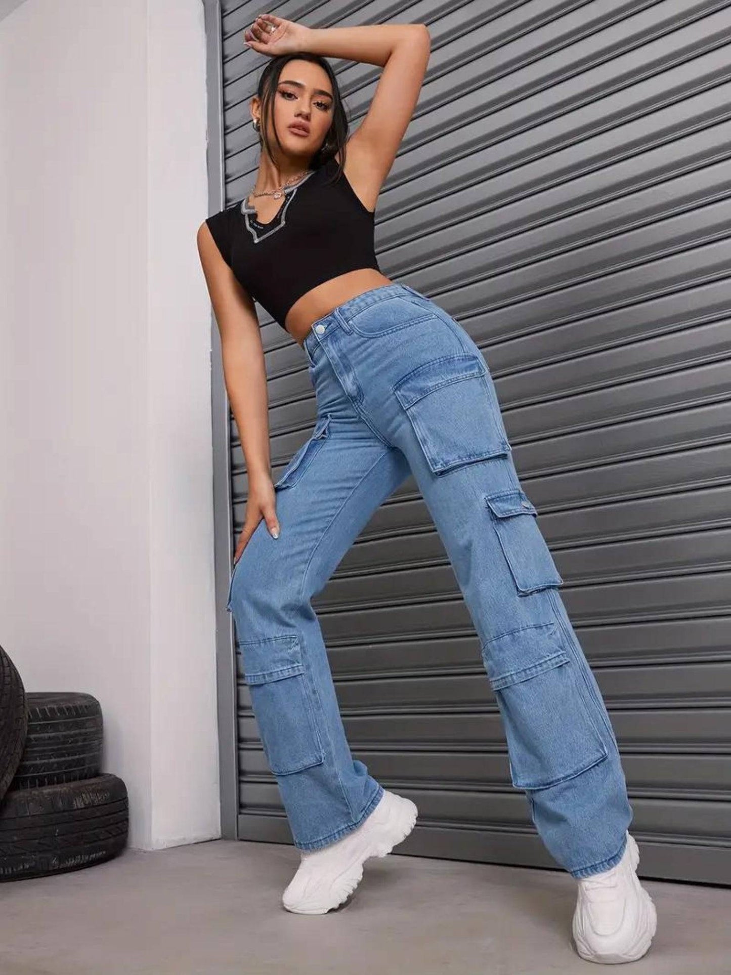 Urban Safari Scout Cargo Denim - Glossia Fashion