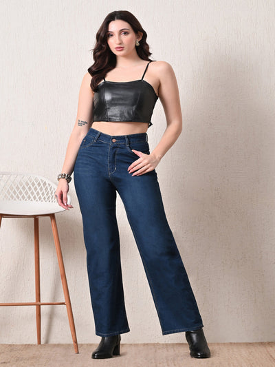 Aqua Tint Straight Fit Jeans – Green-Blue Straight Fit Jeans – Glossia Fashion