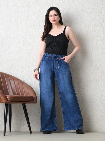 Bluewave Wide-Leg Jeans – Blue Wide-Leg Jeans – Glossia Fashion