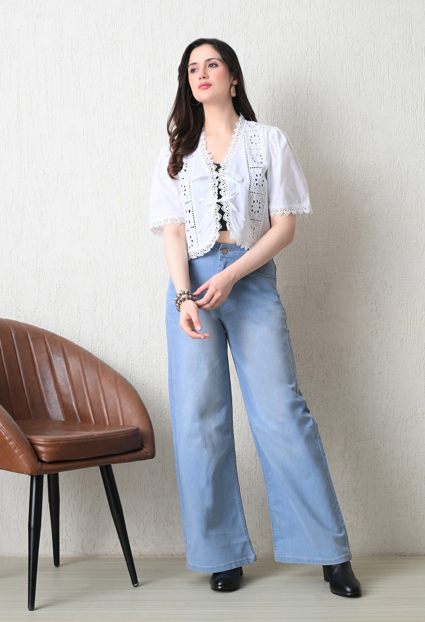 Sky Wash Wide-Leg Jeans