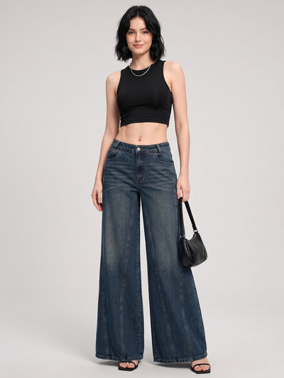 Big Swing Energy Palazzo Flares – Green Tint Blue
