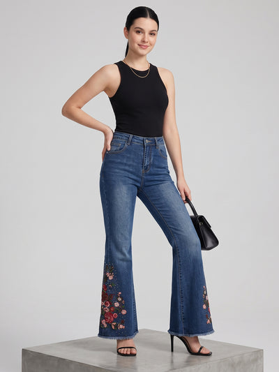 Bloom at the Hem Flared Bootcuts