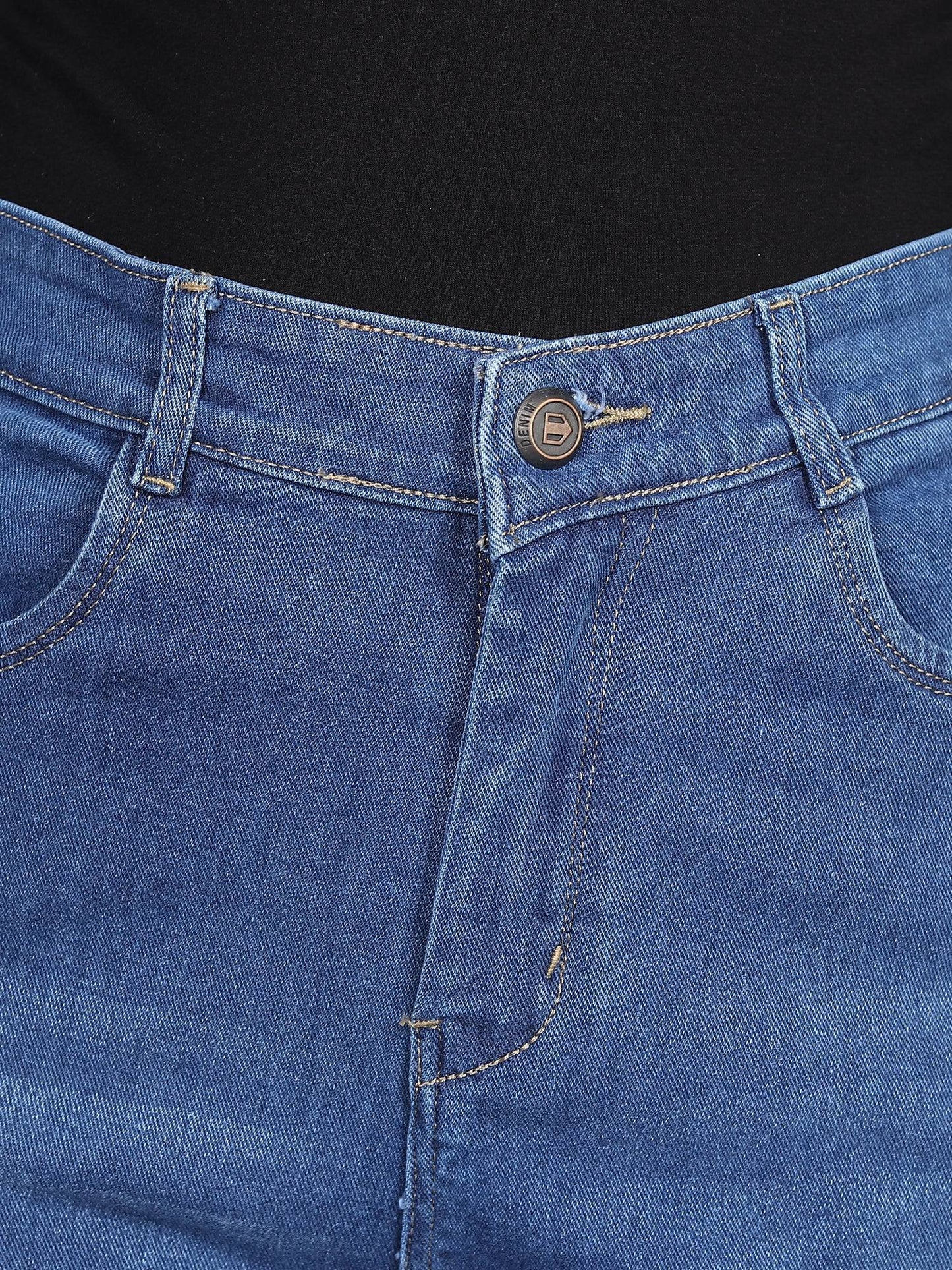 Whisker Serenade Stretchable Straight Jeans - Glossia Fashion