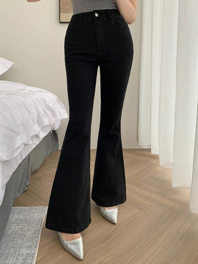 Black Magic Flare Jeans – Black Flare Jeans – Glossia Fashion
