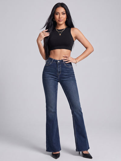 Moody Wash Bootcut Jeans – Dark Blue