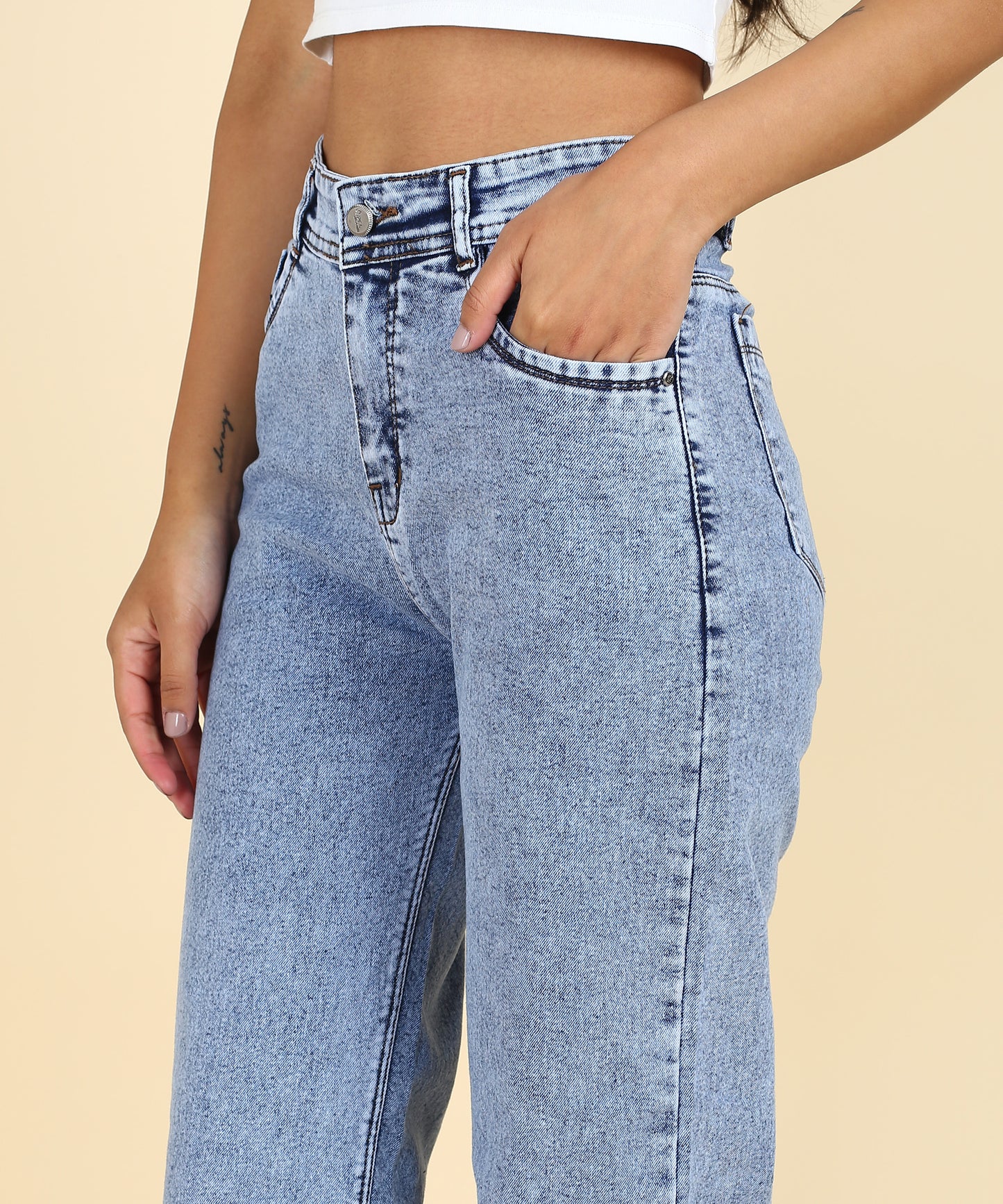 Stretchy Stride Stonewash Boyfriend Jeans
