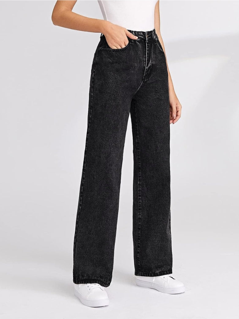 Stretchable Skyline Straight Leg Denim - Glossia Fashion