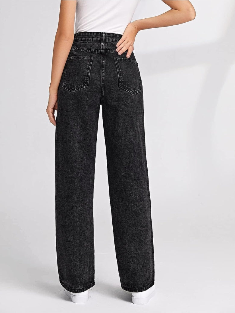 Stretchable Skyline Straight Leg Denim - Glossia Fashion