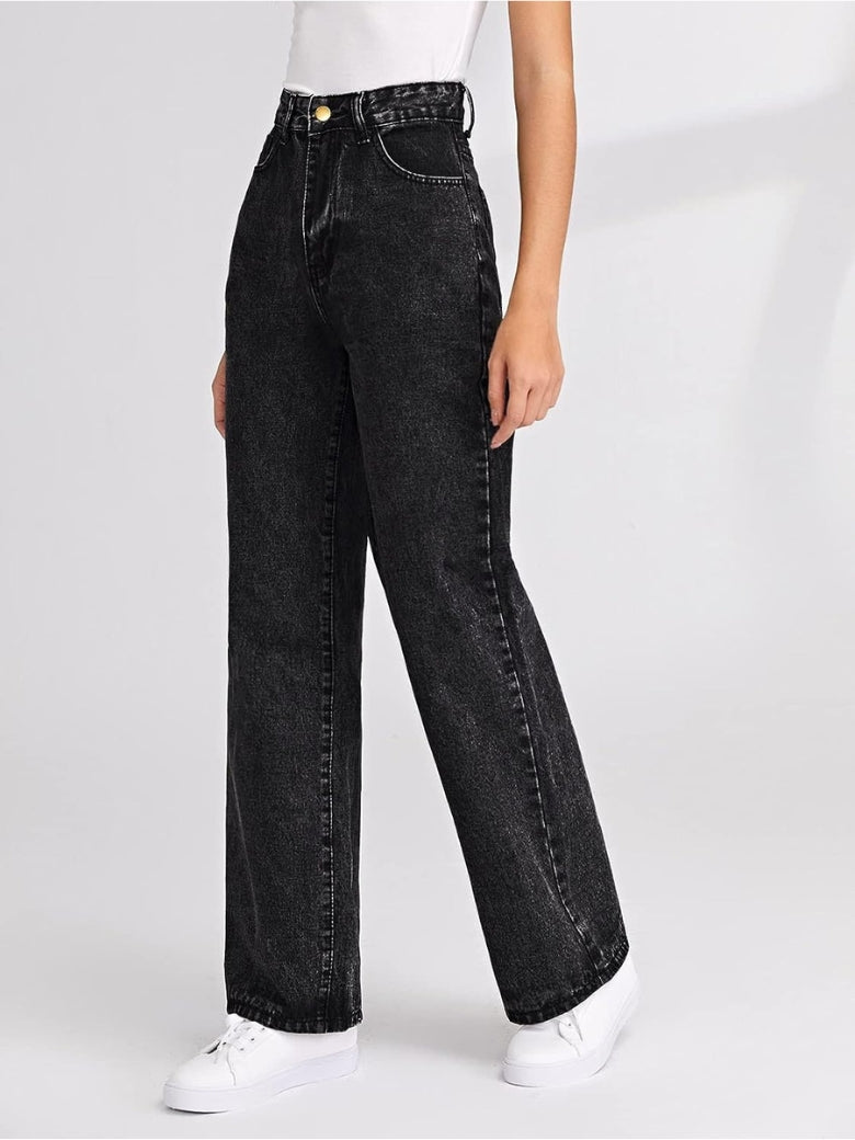 Stretchable Skyline Straight Leg Denim - Glossia Fashion
