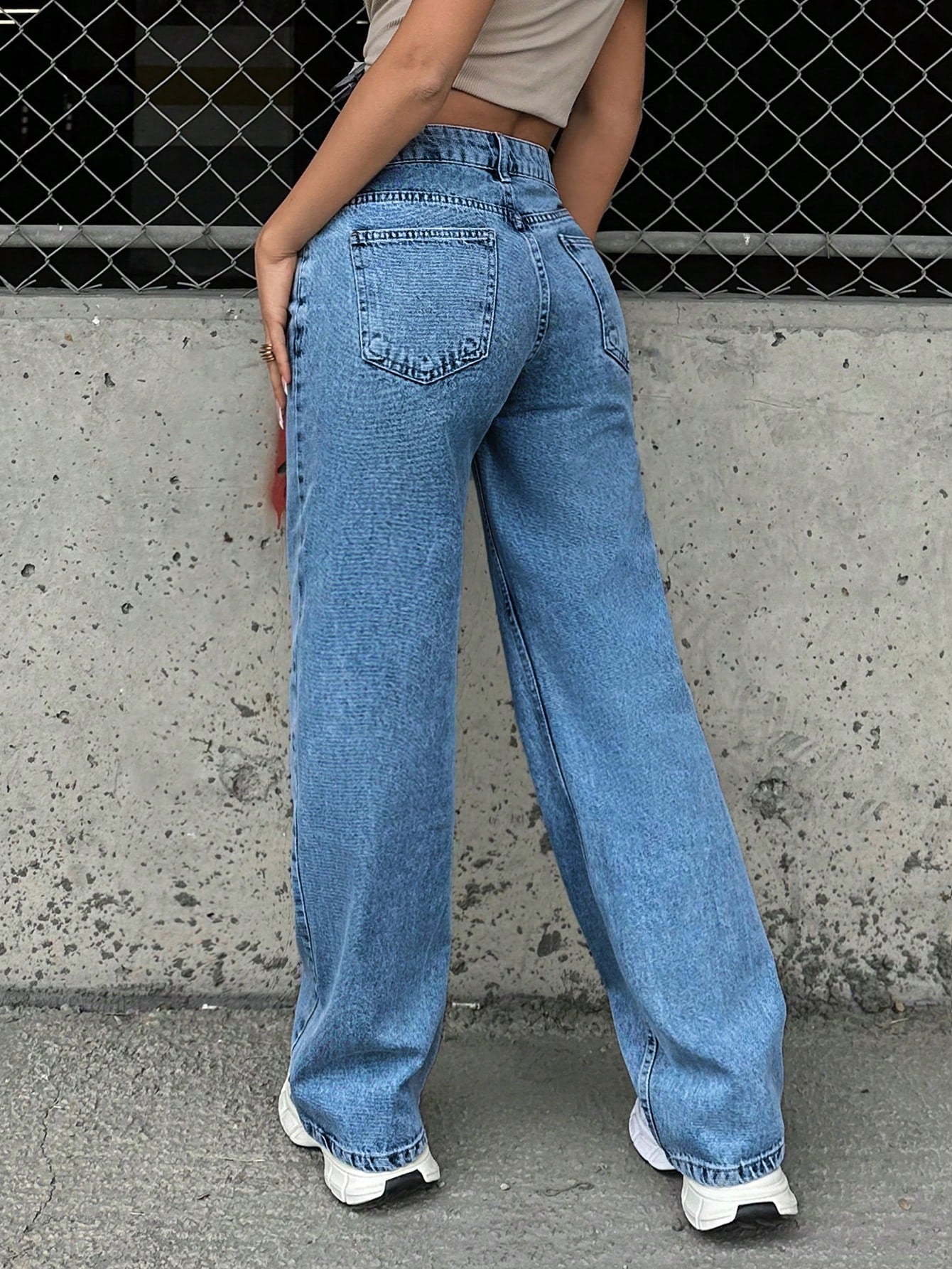 Boss Mode Stonewash Straight Jeans - Glossia Fashion