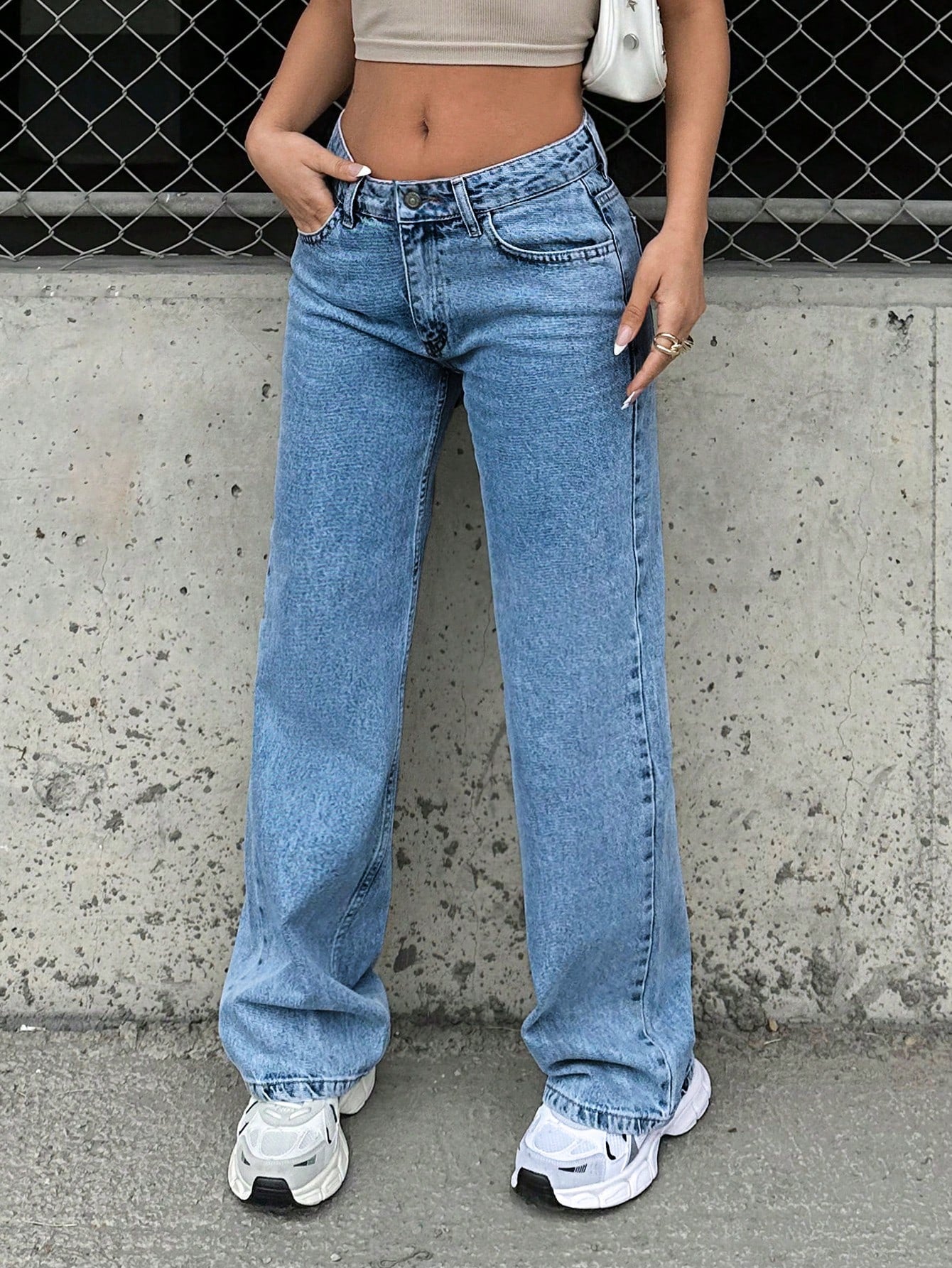 Boss Mode Stonewash Straight Jeans - Glossia Fashion