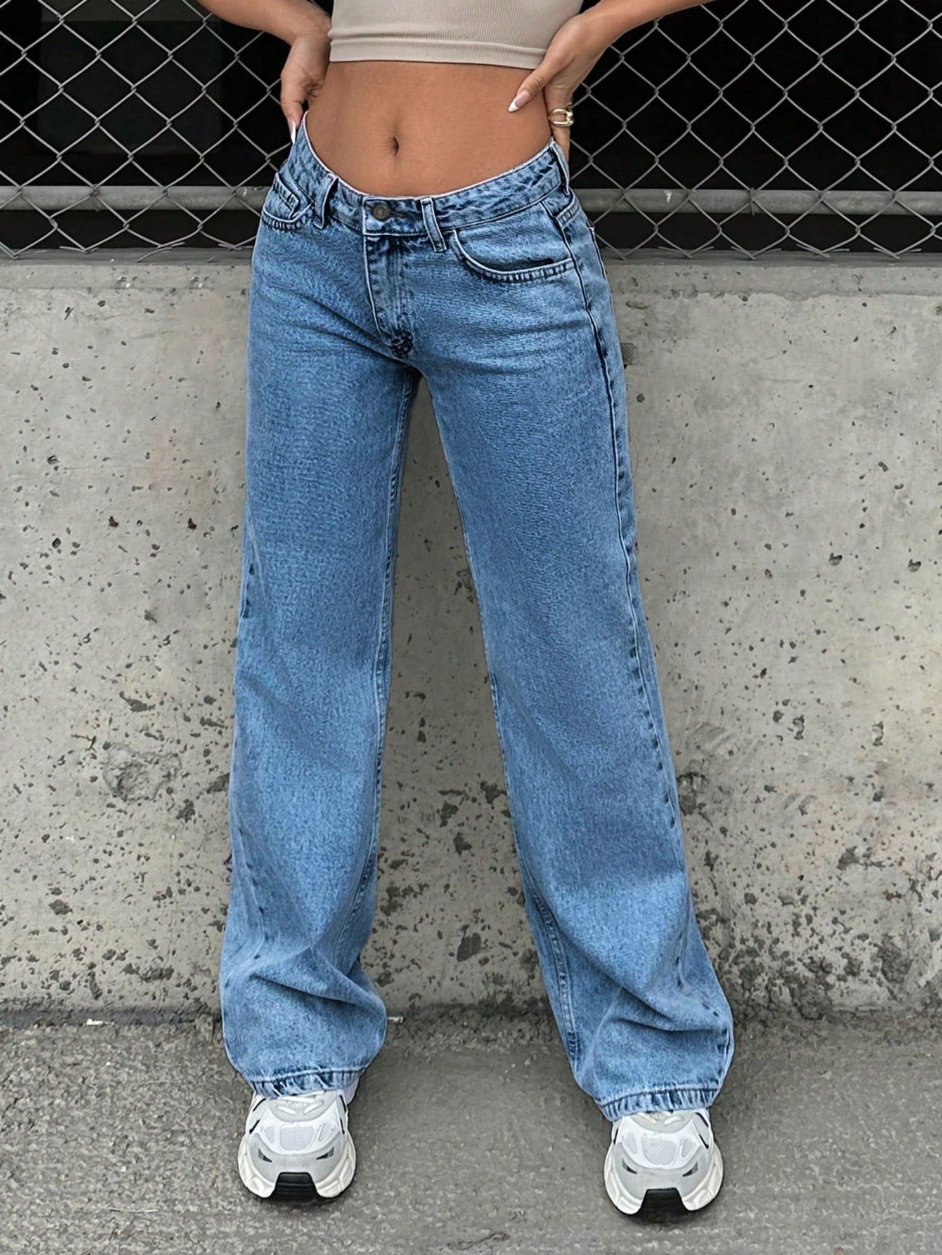 Boss Mode Stonewash Straight Jeans - Glossia Fashion