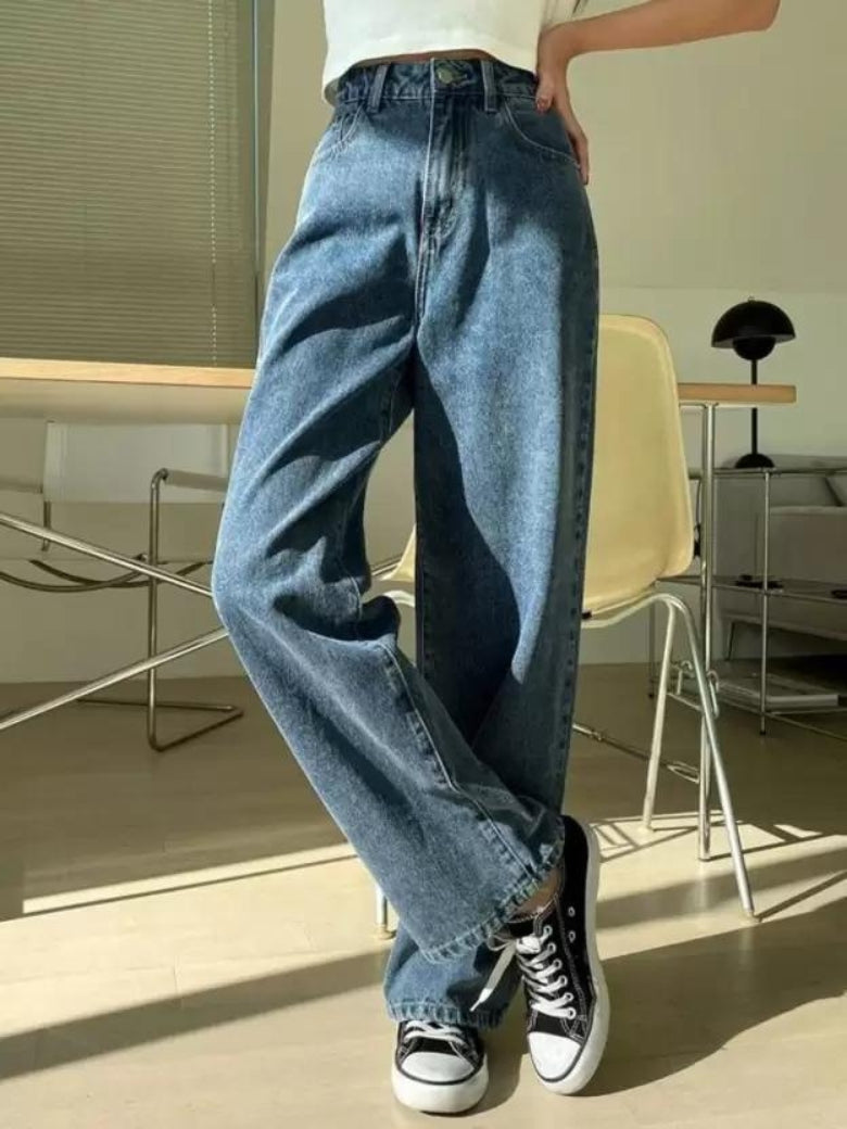 Stretchable Skyline Straight Leg Denim - Glossia Fashion
