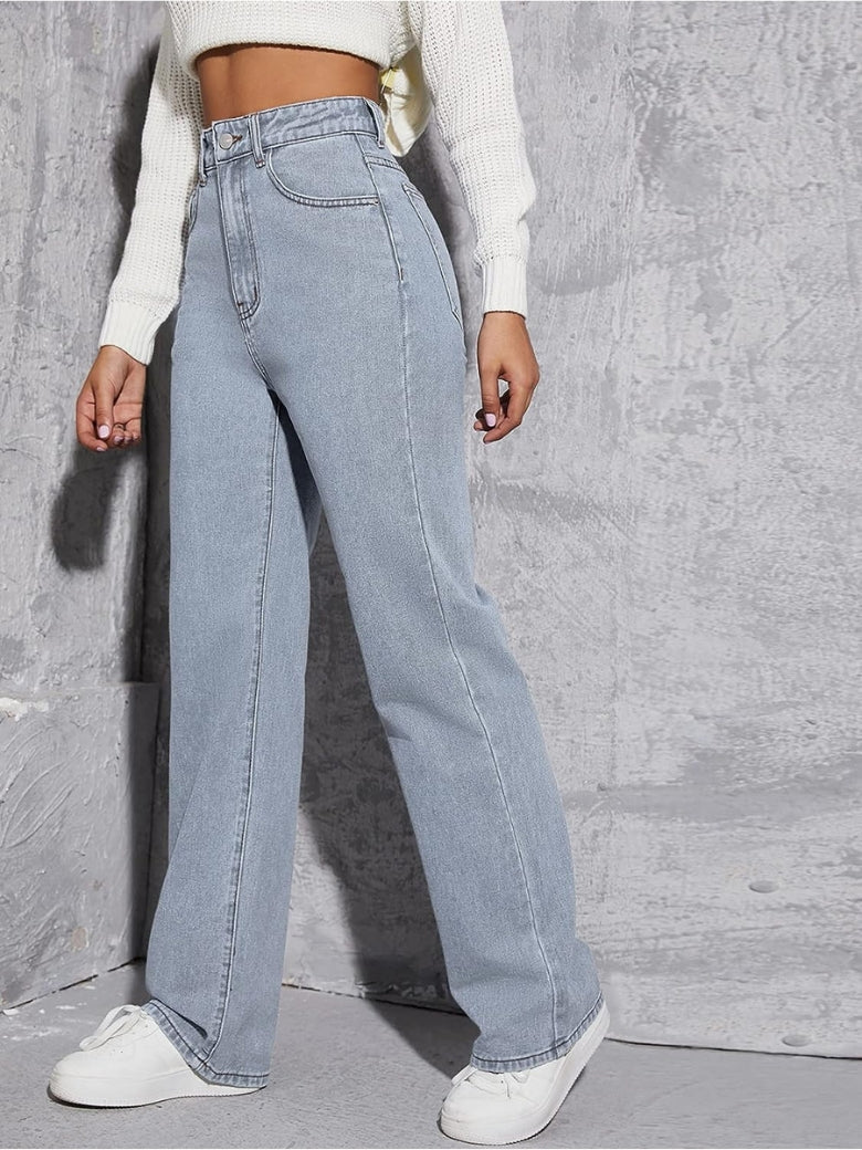 Stretchable Skyline Straight Leg Denim - Glossia Fashion