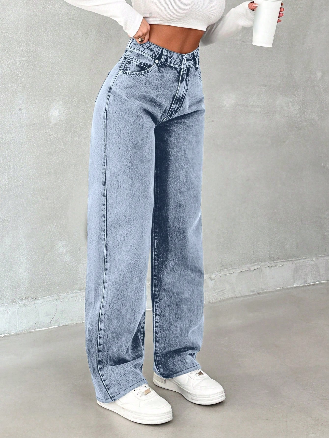 Blue Opal Straight Fit Jeans - Glossia Fashion