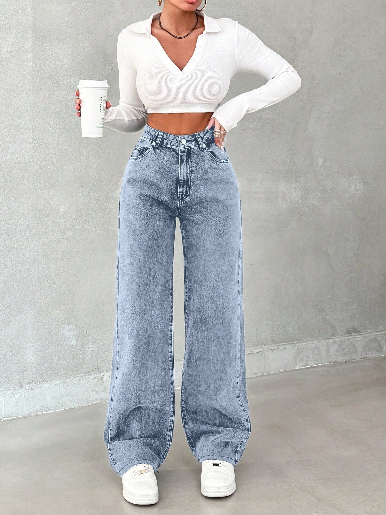 Blue Opal Straight Fit Jeans - Glossia Fashion
