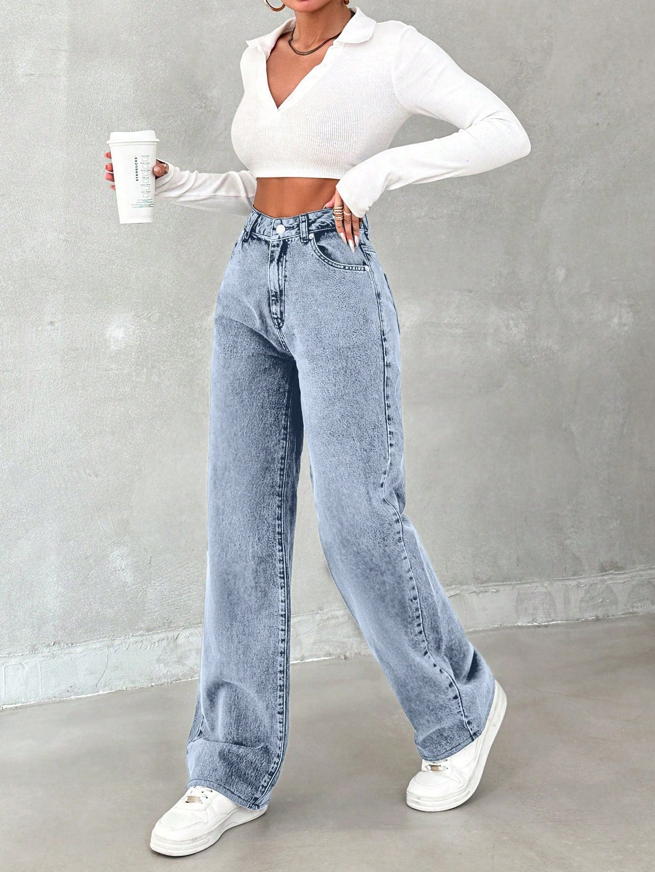 Blue Opal Straight Fit Jeans - Glossia Fashion