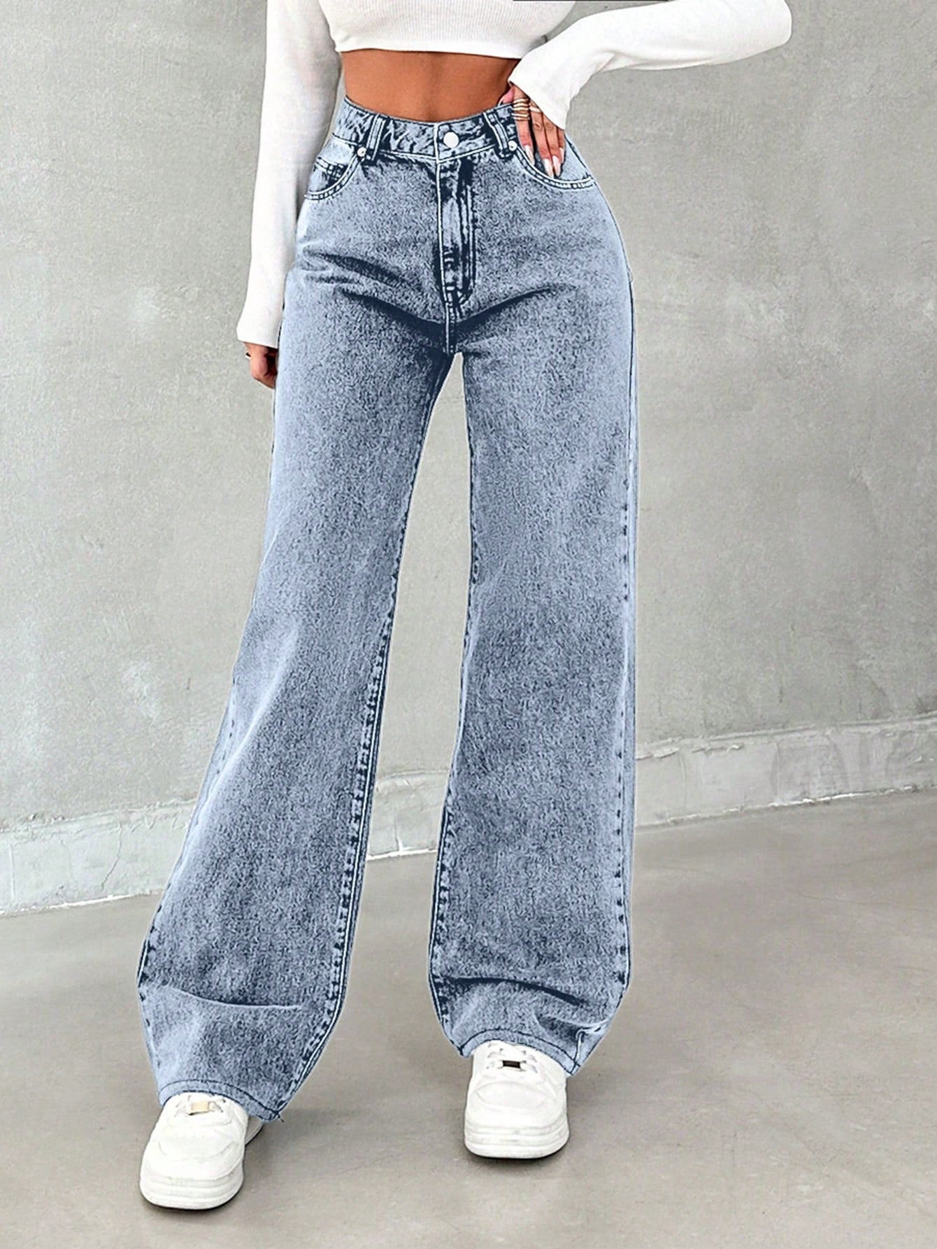 Blue Opal Straight Fit Jeans - Glossia Fashion