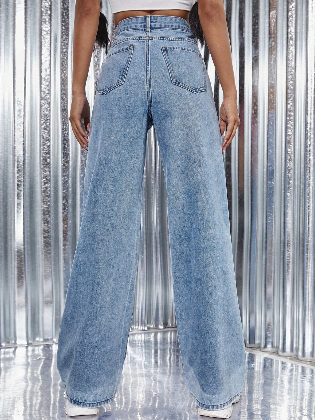 Blush Tone High-Waist Soft Sculpt Jeans - Glossia Fashion