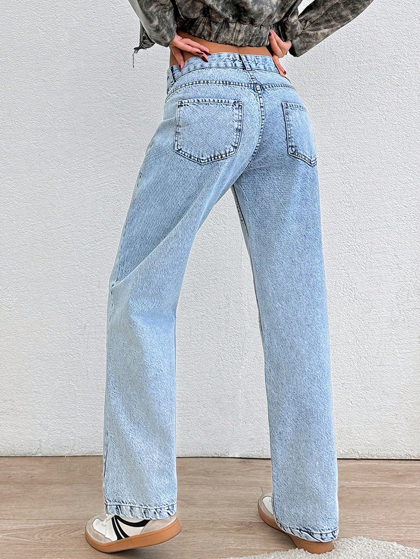 Light Mist Straight-Leg Denim - Glossia Fashion