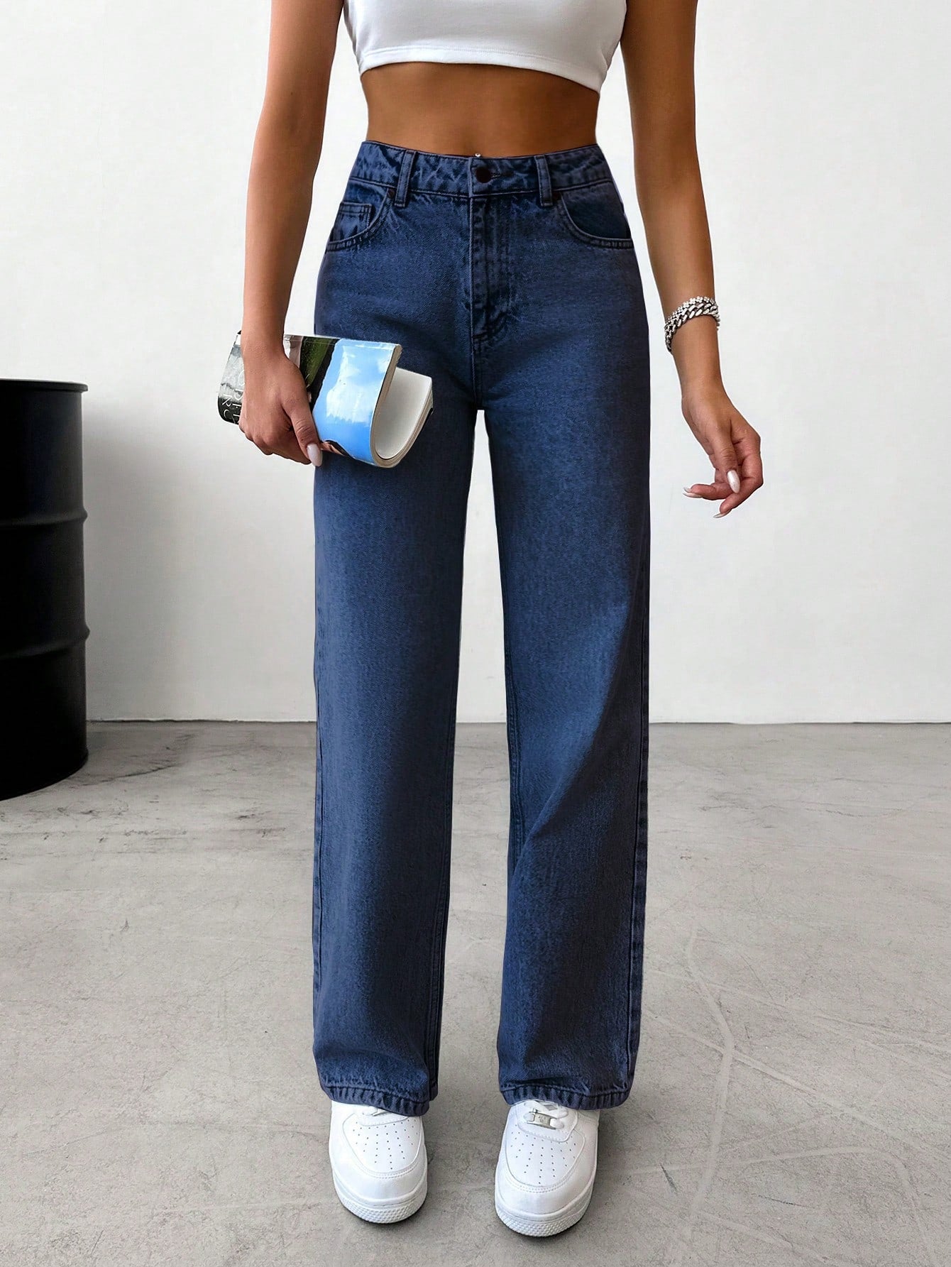 Zenfit High-Rise Straight Denim - Glossia Fashion