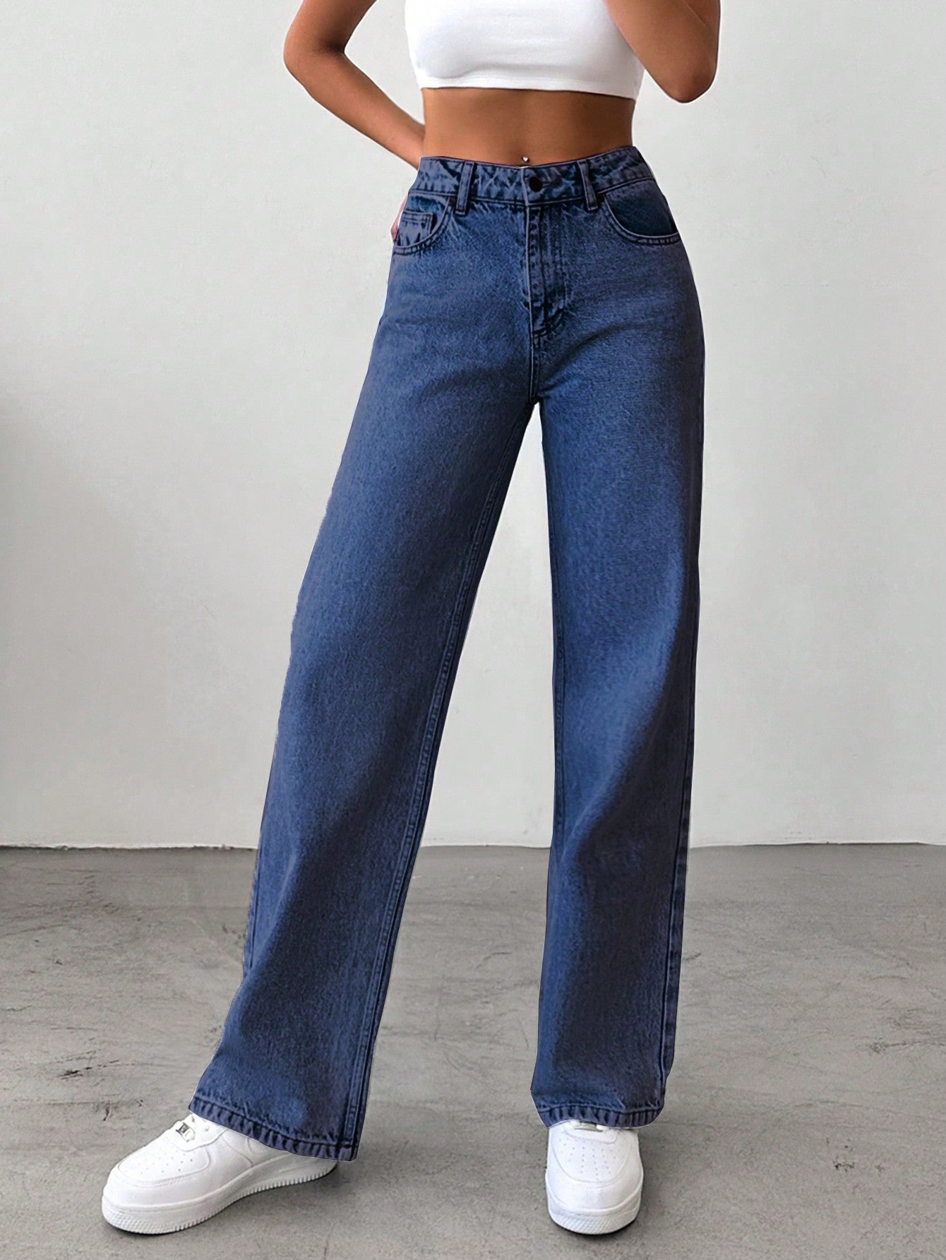 Zenfit High-Rise Straight Denim - Glossia Fashion