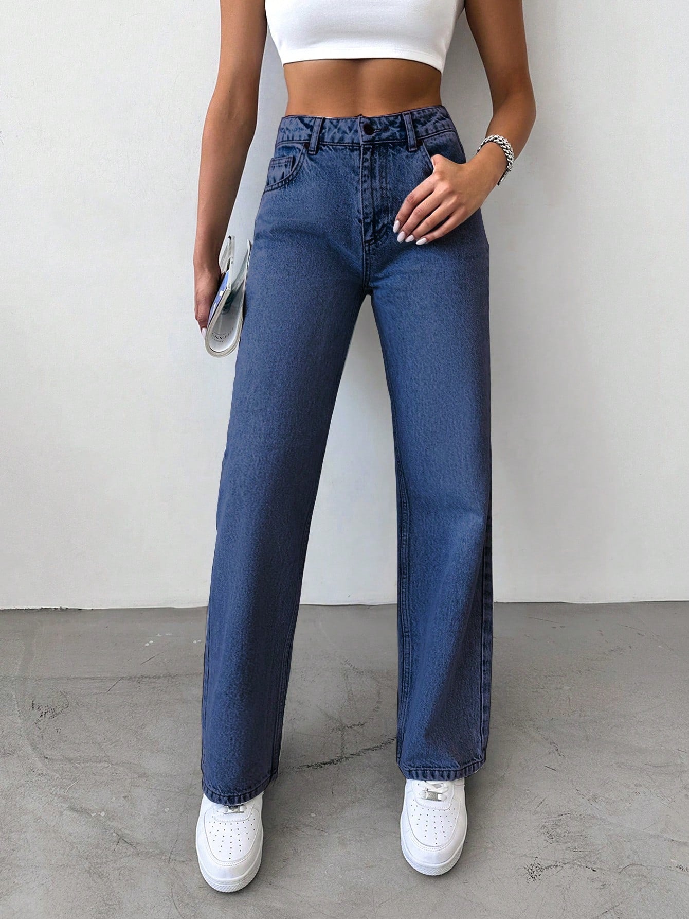 Zenfit High-Rise Straight Denim - Glossia Fashion