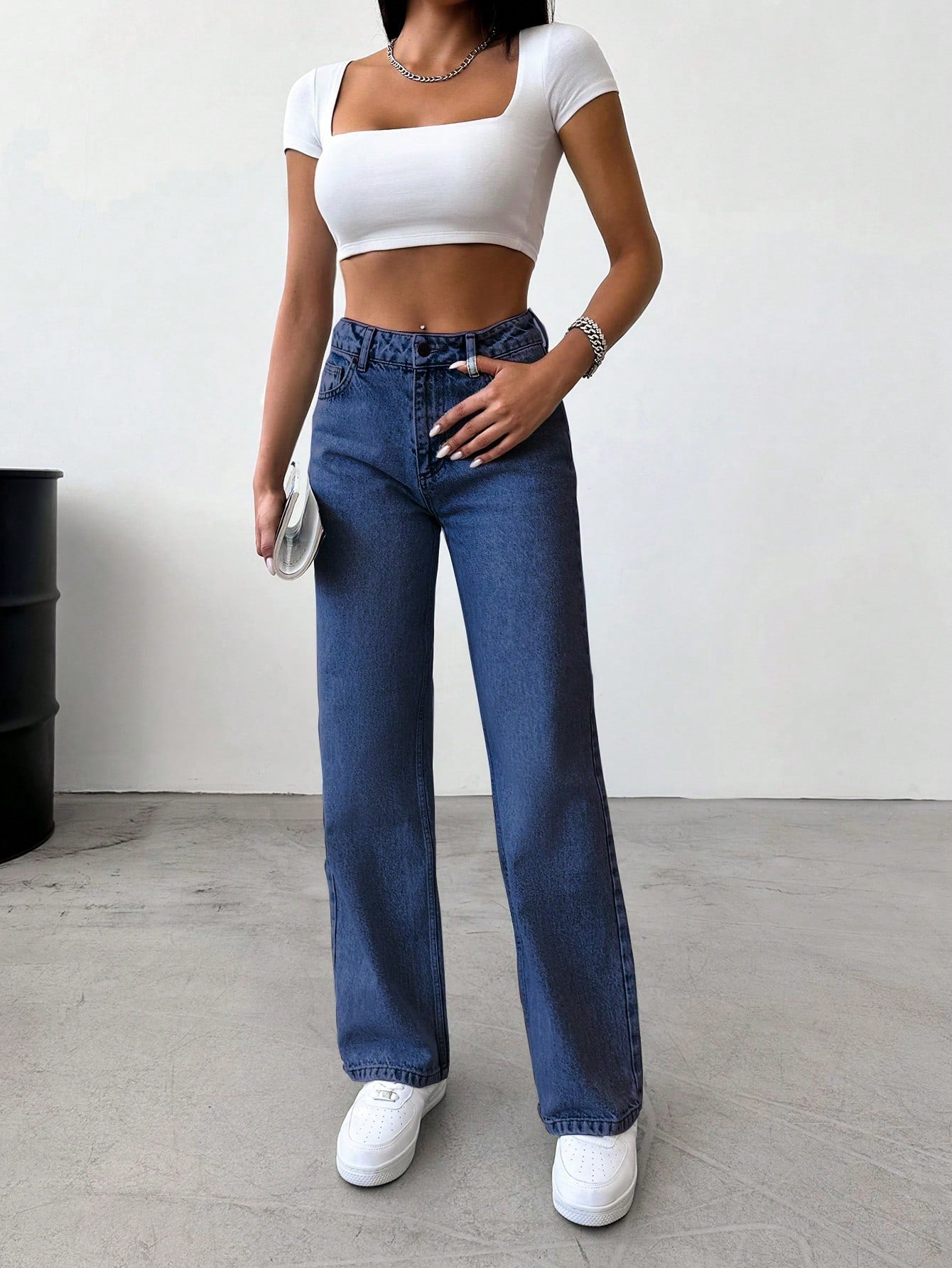 Zenfit High-Rise Straight Denim - Glossia Fashion