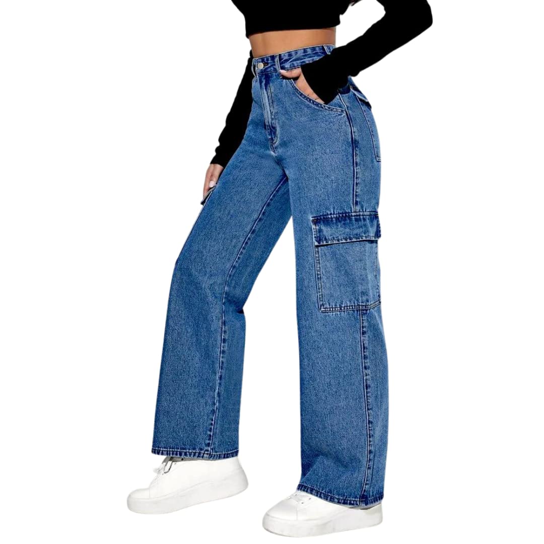 Wanderlust Cargo Denim Pants - Glossia Fashion