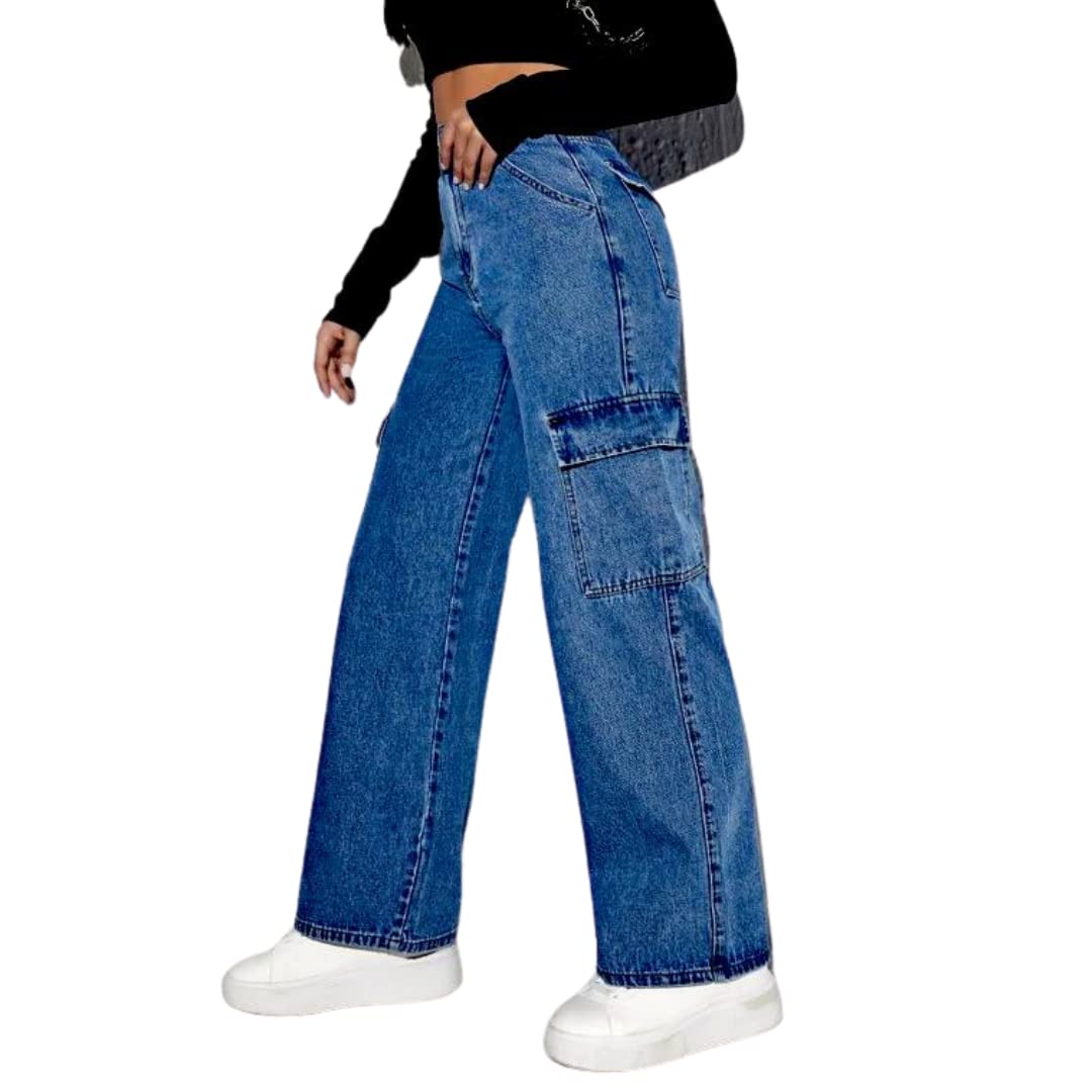 Wanderlust Cargo Denim Pants - Glossia Fashion