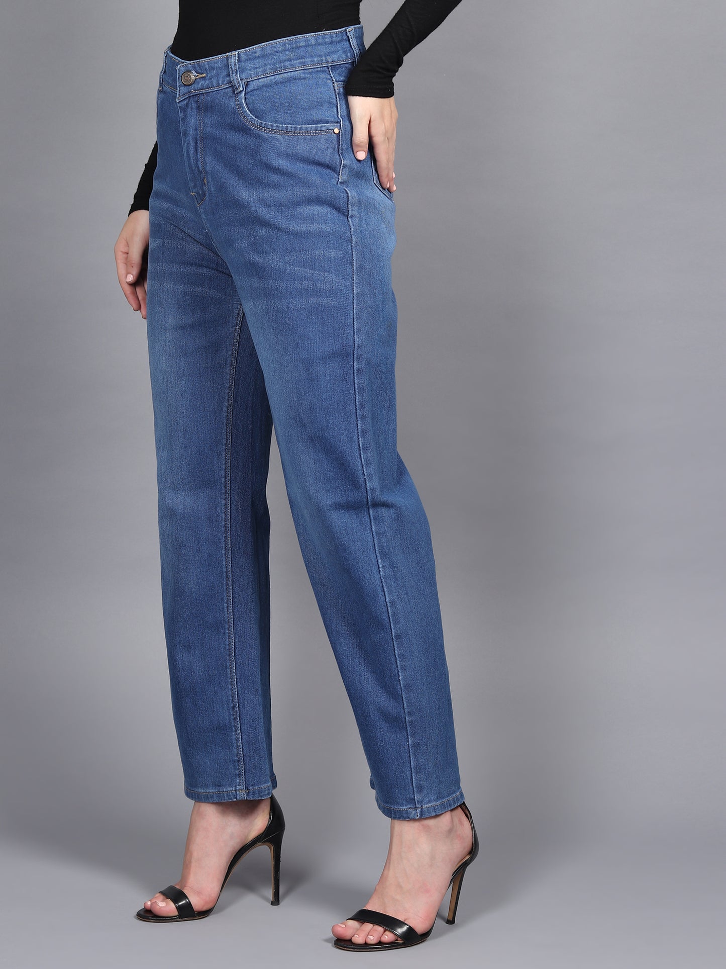 Whisker Serenade Stretchable Straight Jeans - Glossia Fashion
