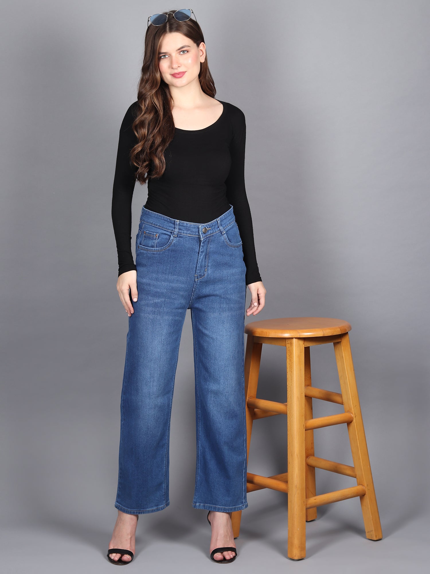 Whisker Serenade Stretchable Straight Jeans - Glossia Fashion